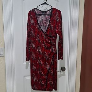 Ashley Stewart Faux Wrap Midi Dress